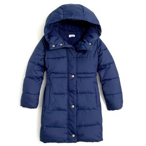 J. Crew Factory Navy Blue Hooded Long Parka Jacket